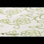 Шёлковая ткань Morning Glory с вышивкой зелёными цветами
